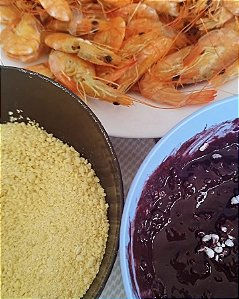 KIT 1 litro de açai + 100g de farinha d'agua + 100g de camarão seco