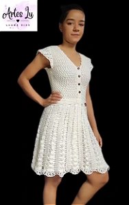 Vestido Crochê Alice Decote V