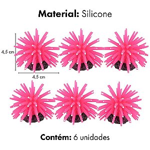 ENFEITE DE SILICONE SOMA ANEMONA SHORT ROSA  4,5 CM (6 UN)