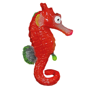 ENFEITE DE SILICONE SOMA JELLY CAVALO MARINHO VERMELHO