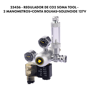 REG DE CO2 SOMA TOOL-2 MANOMETROS+CONTABOLHAS+SOLENOIDE 220V