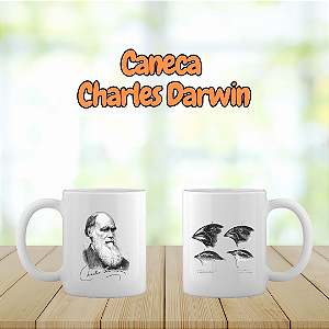 Caneca Charles Darwin e Tentilhões