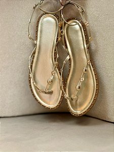 Rasteira Bruna dourada