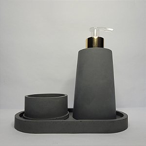 Kit saboneteira com bandeja e porta joias