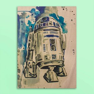 Quadro Star Wars Aquarela R2D2