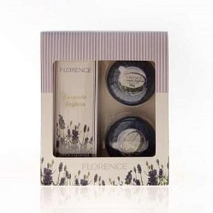 Kit Presente com Perfume Colônia 100ml + 2 sabonetes 80gr Lavanda Inglesa Florence