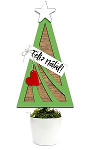 ENFEITE PINHEIRO COM BALDINHO FELIZ NATAL 29X11X6 – leveza e beleza em forma de presente