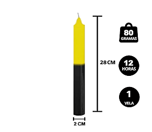 VELA 12 HORAS PRETA E AMARELA