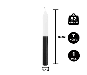 VELA 7 HORAS PRETA E BRANCA