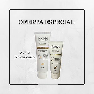 COMBO 5+5 CREME HIDRATANTE COM ÁCIDO HIALURÔNICO PARA PES + CREME ULTRA HIDRATANTE