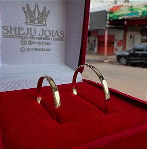 Par Alianças Tradicional 2mm em Ouro 18k