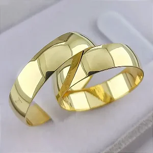 Aliança de Casamento Tradicional Aerin Ouro 18K 6mm 7g