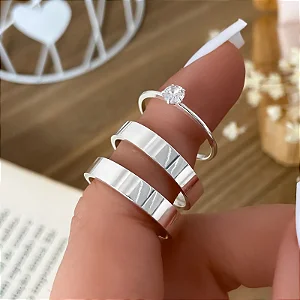 Alianças de namoro Prata Amore 6mm (Par)