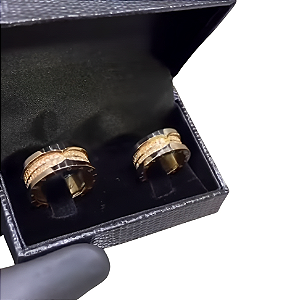 Alianças Bvlgari Ouro 18k Maciça Com Brilhantes De Zircônia