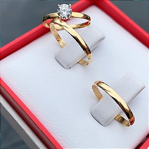 Trio de Alianças Ouro 18k 2mm 4,5 gramas Finas Tradicional