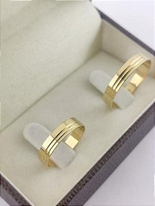 Par alianças de ouro 18k 4mm 4 gramas casamento