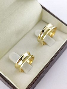 Par de Alianças Ouro 18k 5mm 6 Gramas Casamento
