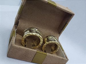 Par De Alianças Ouro 18k 35 gramas, 12mm Estilo Bulgari