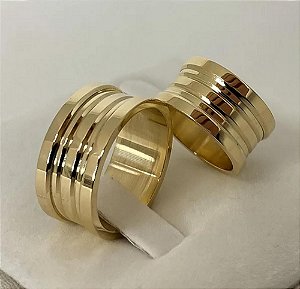 Aliança de Casamento Ouro 18k 10mm 19 g
