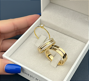 Alianças Teodoro Ouro 18k 5,5mm 19 Gramas