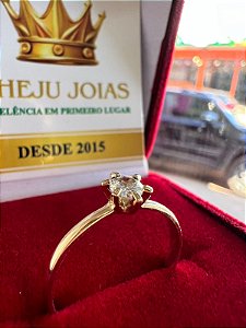 Anel Solitário Ouro 18k
