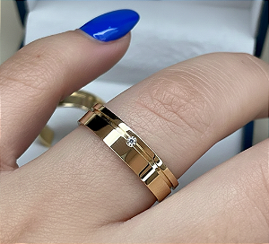 Par de Alianças Esttela Ouro 18k 5mm 8 Gramas o Par