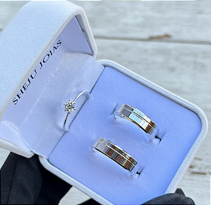 Alianças de Namoro Essência Prata 950 6mm