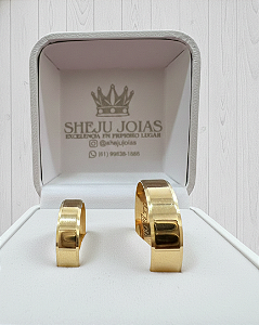 Par de Alianças Califórnia Ouro 18k 6mm 8 gramas
