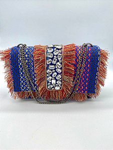 BOLSA EM TWEED AZUL CHATON