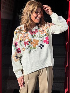 Blusa Tricot Bordado