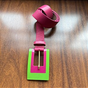 Cinto Pink com Fivela em Acrílico