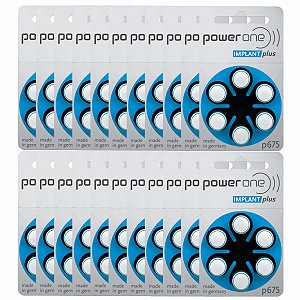 120 Baterias Power One P675 Implant Plus Implante Coclear Original Fabricada na Alemanha