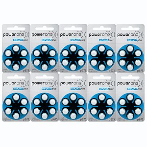 60 Baterias Power One P675 Implant Plus Original Maior Durabilidade Nota Fiscal