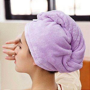 Toalha de microfibra seca rapido seu cabelo com botão antifrizz