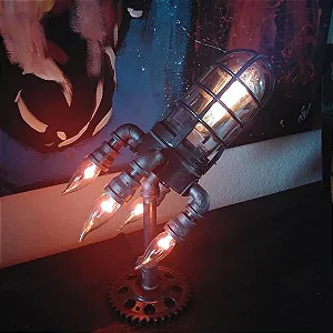 Lâmpada de Foguete Punk a Vapor Estilo Retro
