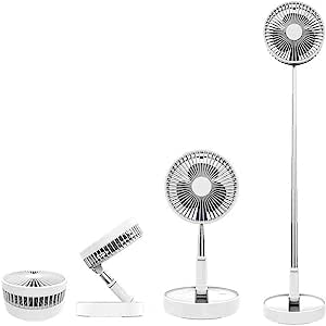 Ventilador Portátil Recarregável Dobrável Telescópico De Verão De Baixo Ruído