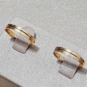 Par de Alianças I DO em ouro 18K 3.0mm