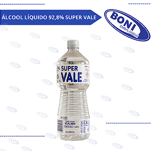 ÁLCOOL LÍQUIDO 92,8% SUPER VALE 1 lt