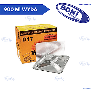 BANDEJA DE ALUMÍNIO D17 C/3 DIVISÓRIAS 900 Ml WYDA