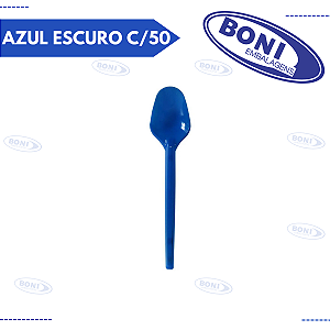 COLHER AZUL ESCURO C/50 PLAZAPEL