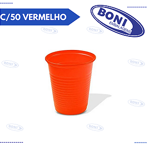 COPO 200 ML C/50 VERMELHO