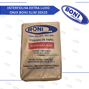 PAPEL TOALHA INTERFOLHA EXTRA LUXO ONIX BONI SLIM 20X20