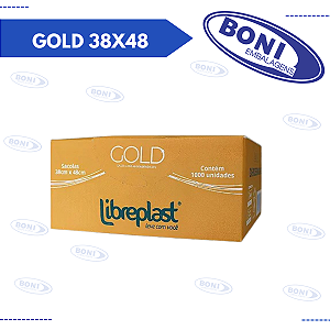 SACOLA CAIXA LIBREPLAST GOLD 38X48 C/1000