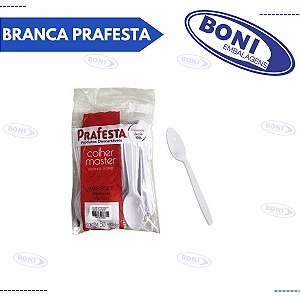 COLHER MASTER BRANCA PRAFESTA C/50