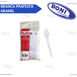 COLHER MASTER BRANCA PRAFESTA GRANEL C/500