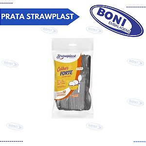 COLHER FORTE PRATA STRAWPLAST C/50