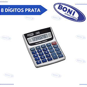 CALCULADORA MÉDIA 8 DÍGITOS PRATA BRW
