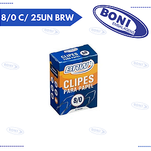 CLIPS P/ PAPEL 8/0 C/ 25UN BRW