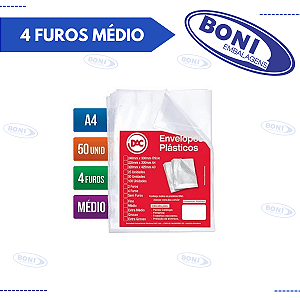 PLÁSTICO 4 FUROS MÉDIO