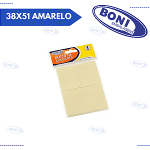BLOCO DE ANOTAÇÕES BRW 38X51 AMARELO C/ 4